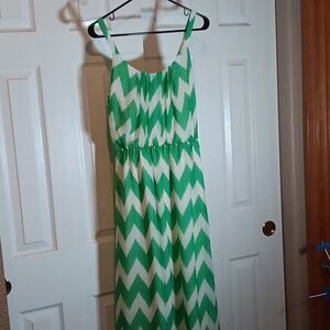 Eliza J Green White Chevron Maxi Sundress - 6